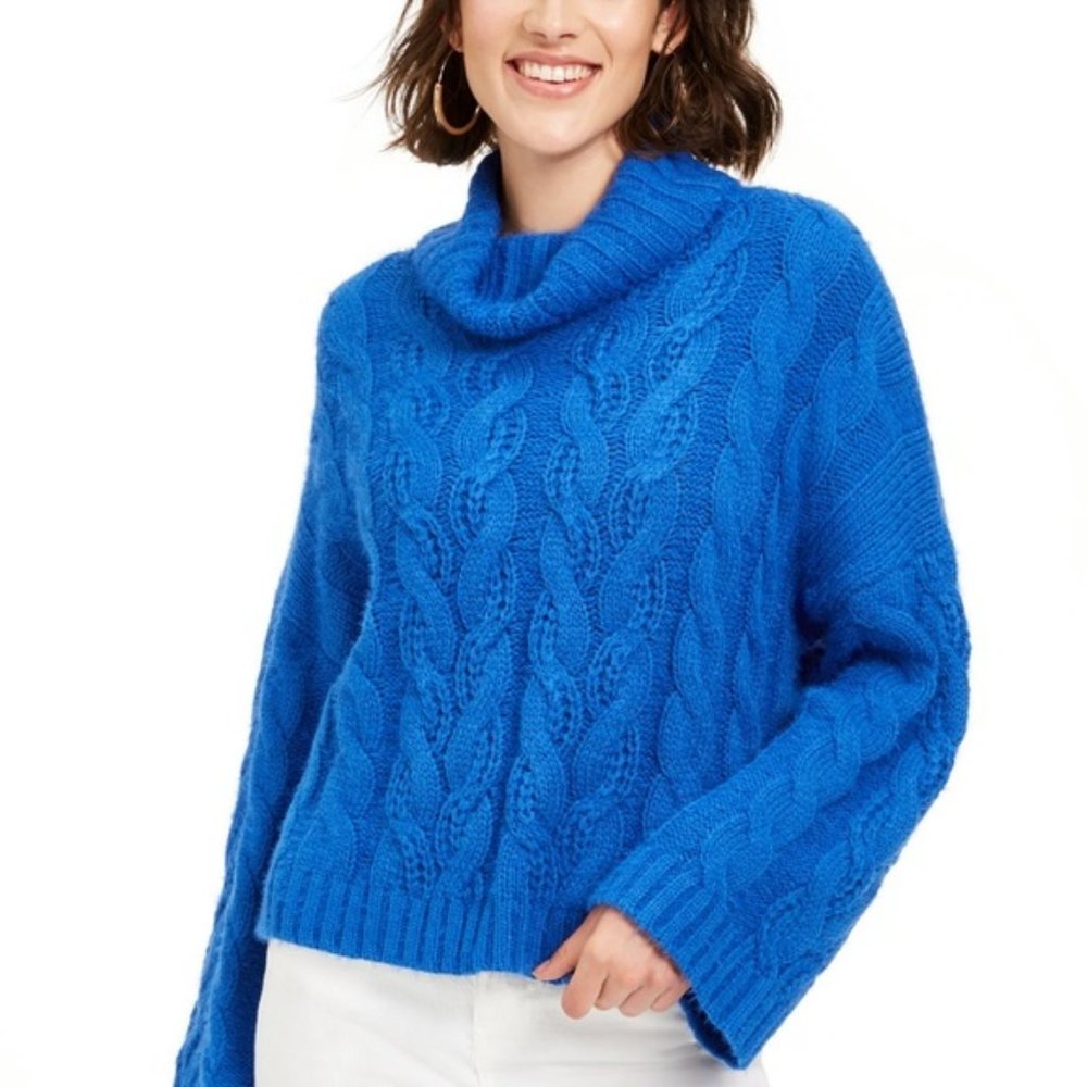 🎁Sun + Moon Cowl-Neck Cable-Knit Sweater
